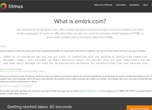 How emltrk.com looks like on a tablet such as an iPad.