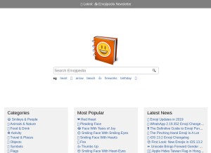 How emojipedia.org looks like on a tablet such as an iPad.