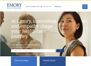 How emoryhealthcare.org looks like on a tablet such as an iPad.