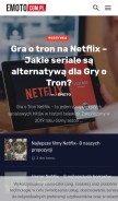 How emoto.com.pl looks like on a mobile device such as an iPhone.