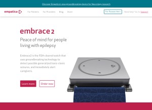 How empatica.com looks like on a tablet such as an iPad.