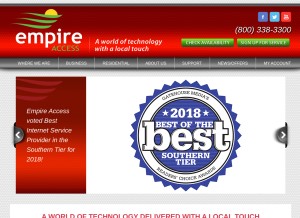 How empireaccess.com looks like on a tablet such as an iPad.