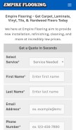 How empirefloors.com looks like on a mobile device such as an iPhone.