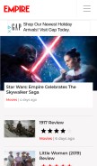 How empireonline.com looks like on a mobile device such as an iPhone.
