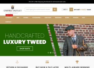How empireoutlet.co looks like on a tablet such as an iPad.
