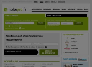 How emploi-pro.fr looks like on a tablet such as an iPad.