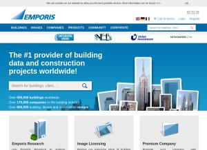 How emporis.com looks like on a tablet such as an iPad.