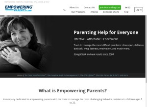 How empoweringparents.com looks like on a tablet such as an iPad.