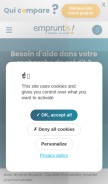 How empruntis.com looks like on a mobile device such as an iPhone.