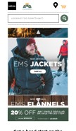 How ems.com looks like on a mobile device such as an iPhone.