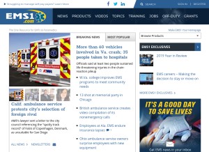 How ems1.com looks like on a tablet such as an iPad.