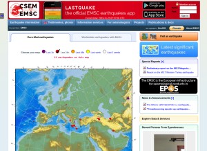 How emsc-csem.org looks like on a tablet such as an iPad.