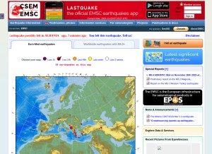 How emsc.eu looks like on a tablet such as an iPad.