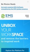 How emssoftware.com looks like on a mobile device such as an iPhone.