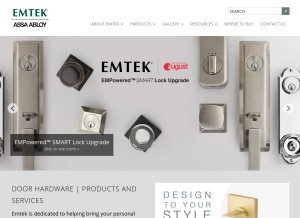 How emtek.com looks like on a tablet such as an iPad.