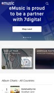 How emusic.com looks like on a mobile device such as an iPhone.