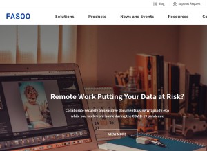 How en.fasoo.com looks like on a tablet such as an iPad.