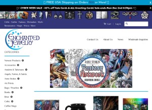 How enchantedjewelry.com looks like on a tablet such as an iPad.