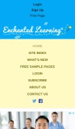 How enchantedlearning.com looks like on a mobile device such as an iPhone.