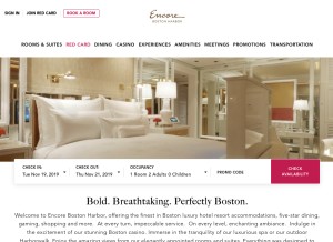 How encorebostonharbor.com looks like on a tablet such as an iPad.