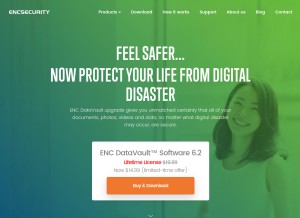 How encryptstick.com looks like on a tablet such as an iPad.