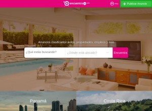 How encuentra24.com looks like on a tablet such as an iPad.