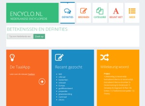 How encyclo.nl looks like on a tablet such as an iPad.