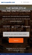 How encyclopedia.com looks like on a mobile device such as an iPhone.