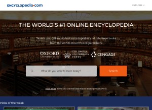 How encyclopedia.com looks like on a tablet such as an iPad.