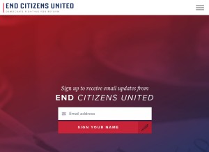 How endcitizensunited.org looks like on a tablet such as an iPad.