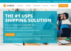 How endicia.com looks like on a tablet such as an iPad.