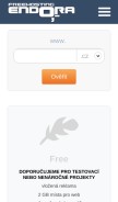 How endora.cz looks like on a mobile device such as an iPhone.