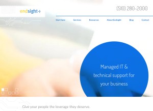 How endsight.net looks like on a tablet such as an iPad.