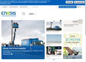 How enedis.fr looks like on a tablet such as an iPad.