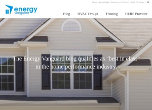 How energyvanguard.com looks like on a tablet such as an iPad.