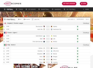 How enetscores.com looks like on a tablet such as an iPad.