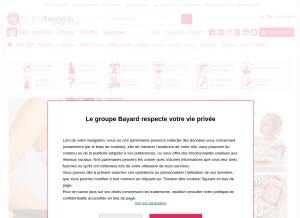 How enfant.com looks like on a tablet such as an iPad.