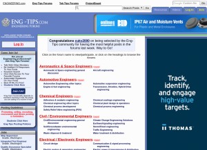 How eng-tips.com looks like on a tablet such as an iPad.