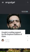 How engadget.com looks like on a mobile device such as an iPhone.