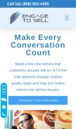 How engagetosell.com looks like on a mobile device such as an iPhone.