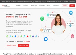 How engati.com looks like on a tablet such as an iPad.