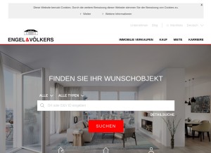 How engelvoelkers.com looks like on a tablet such as an iPad.