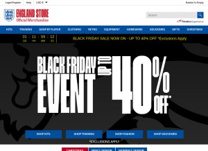How englandstore.com looks like on a tablet such as an iPad.
