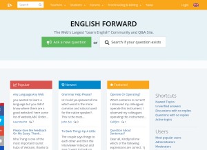 How englishforums.com looks like on a tablet such as an iPad.