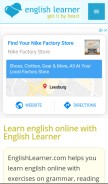 How englishlearner.com looks like on a mobile device such as an iPhone.