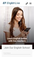 How englishtown.com looks like on a mobile device such as an iPhone.