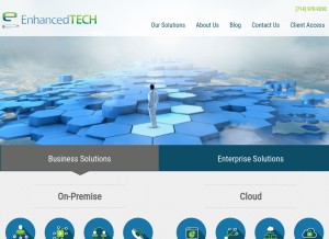 How enhancedtech.com looks like on a tablet such as an iPad.