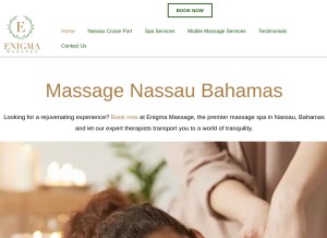 How enigmamassage.com looks like on a tablet such as an iPad.