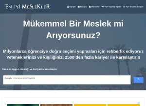 How eniyimeslekler.com looks like on a tablet such as an iPad.