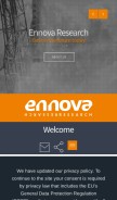 How ennova-research.com looks like on a mobile device such as an iPhone.